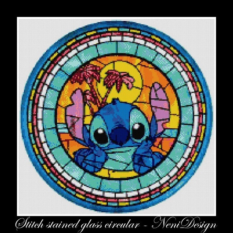 Stitch stained glass circular cross stitch pattern cross ...