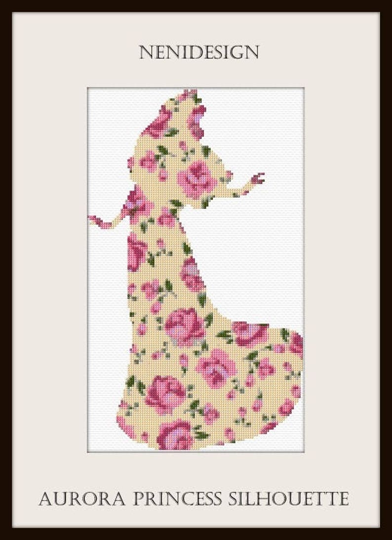 Aurora princess cross stitch disney Aurora princess silhouette cross stitch pattern cross stitch princess cross stitch Aurora
