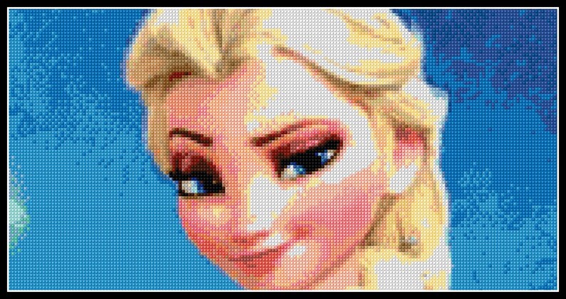 Elsa face Elsa pattern cross stitch pattern disney cross stitch cross stitch Elsa Elsa frozen disney Elsa princess disney pattern
