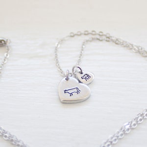 1 Mama and Baby Cow Necklace - Silver Cow Jewelry Gift for Mom Necklace - Mama Gift for Mother's Day gift for women Baby Cow Farm Animal