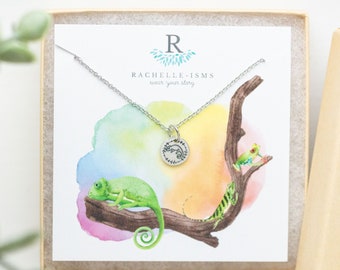 1 Chameleon Necklace Gift Idea for Pet Gift - Chameleon Jewelry, Lizard Necklace, Chameleon Gift for Lizard Jewelry for Pet Lover Gift Ideas