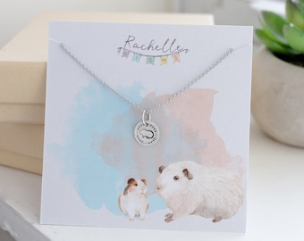 Gold Guinea Pig Jewelry for Animal Lover Gift Ideas for Mom Necklace - Guinea Pig Gift for Easter Gift ideas Sterling Guinea Pig Necklace