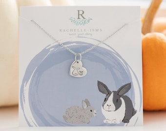 Bunny Rabbit Jewelry Mother Jewelry - Bunny Gift for Mom Necklace - Bunny Butt Mama Gift for Mother's Day Gift ideas  Pet jewelry Rabbit