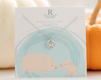 Tiny Pig Necklace Cute Jewelry Gift for Mom Necklace Cute Gift for girl Pig Jewelry Mother's Day gift Farm Animal gift ideas for pig lover