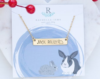 1 Gold Bunny Rabbit Jewelry for Bunny Lover Gift Ideas for Bun Mom Necklace - Lop-eared Bunny Gift for Christmas Gift ideas Floppy Bunny