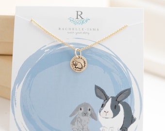 1  Gold Bunny Rabbit Jewelry for Bunny Lover Gift Ideas for Bun Mom Necklace - Lop-eared Bunny Gift for Mother's Day Gift ideas Floppy Bunny