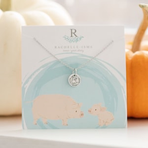 Tiny Pig Necklace Cute Jewelry Gift for Mom Necklace Cute Gift for girl Pig Jewelry Holiday gift Farm Animal gift ideas for pig lover
