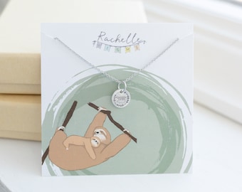 Sloth Necklace - Sloth Jewelry Gift for Mom Necklace - Mama Gift for christmas Gift for Women Cute Sloth gift