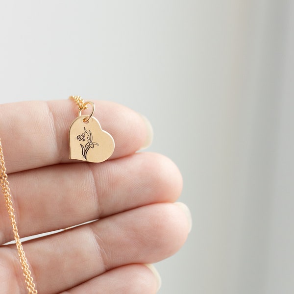 1 Gold Little Snowdrop Poem Jewelry for Grieving Mother - Miscarriage necklace for mom - Pregnancyloss Infantloss Gift for Miscarriage gift