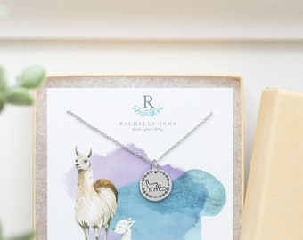 1 Mama Llama Necklace for Mom Gift Idea for Mother's Day Gift Mom and baby Llama Jewelry, llama Nursery Decor Farm animal jewelry for women