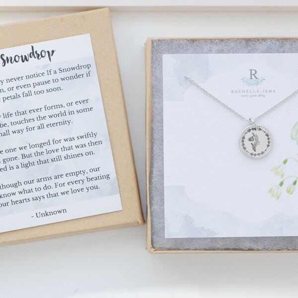 1 Little Snowdrop Poem Jewelry for Grieving Mother - Miscarriage necklace for mom - Pregnancyloss Babyloss Infantloss Gift for Miscarriage