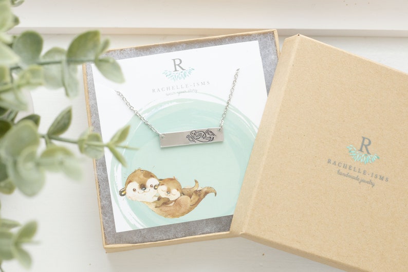 1 Mama and Baby Otter Necklace for Mom Jewelry Personalized Gift for Mom Necklace Otter Gift for Mother's Day gift Otter Jewelry image 7