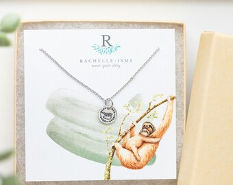 1 Sloth Necklace - Sloth Jewelry Gift for Mom Necklace - Mama Gift for Mother's Day Gift for Women Cute Sloth gift