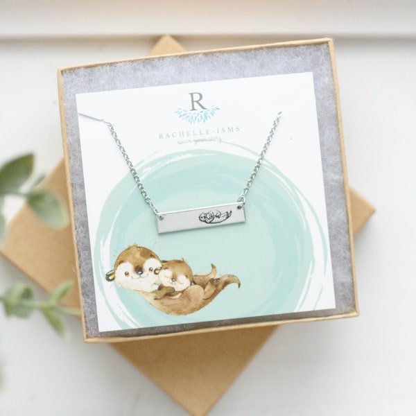 1 Mama and Baby Otter Necklace for Mom Jewelry -Personalized Gift for Mom Necklace Otter Gift for Mother's Day gift Otter Jewelry