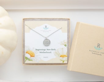 1 Daisy Flower Jewelry for Friend Necklace - Motherhood gift for a friend First Time Mom Baby Shower gift for Mother's Day Gift for new mom