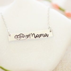 1 Mama and Baby Otter Necklace for Mom Jewelry Personalized Gift for Mom Necklace Otter Gift for Mother's Day gift Otter Jewelry image 2