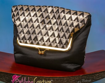 Unique Black & Gold Envelope Purse - Handmade Bridal Clutch Bag - Modern Wedding Handbag for Girls/Women - Stylish Handbags for Her - Gift