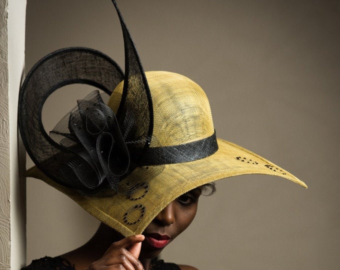 Unique Olive and Black Hat Fancy Hatinators for Women/ladies Handmade