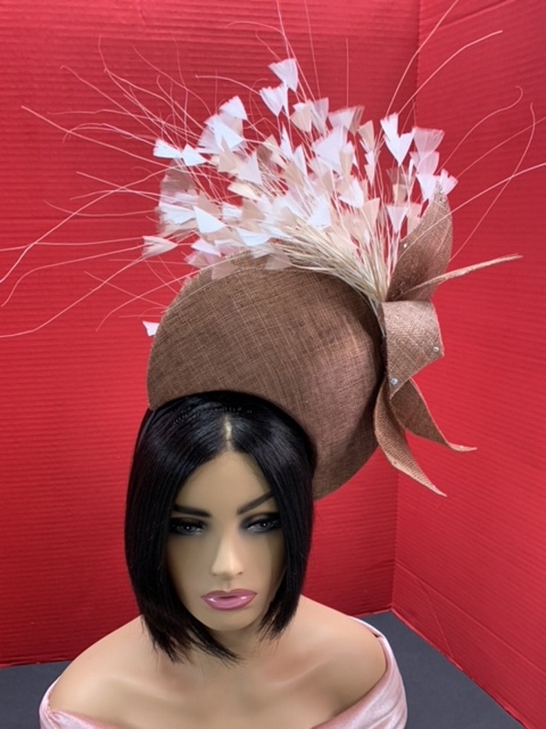 Copper Halo Crown Fascinator. Halo Crown Style Hat. Wedding Without Hat Box
