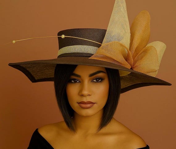 Spicion – Square Brim Statement Hat With Layered Bows and  display picture 3