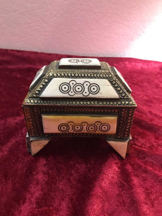 Brass and bone box Gem