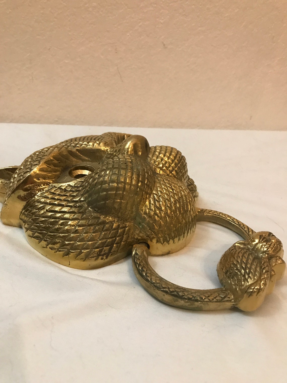 Vintage Heavy Brass Cat and Mouse Door Knocker Etsy