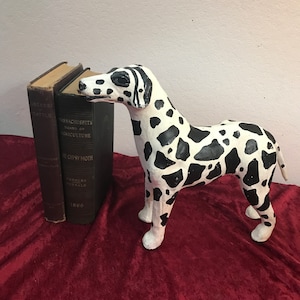 Vintage Large Paper Mache and Wood Dalmatian Statue