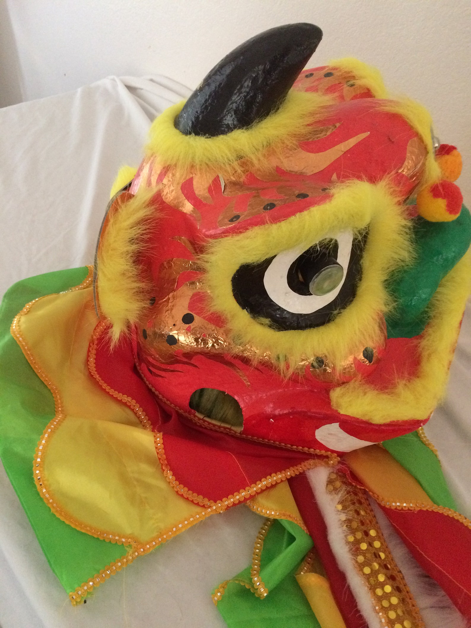Vintage Tailed Dragon Mask Chinese New Year Decor Etsy
