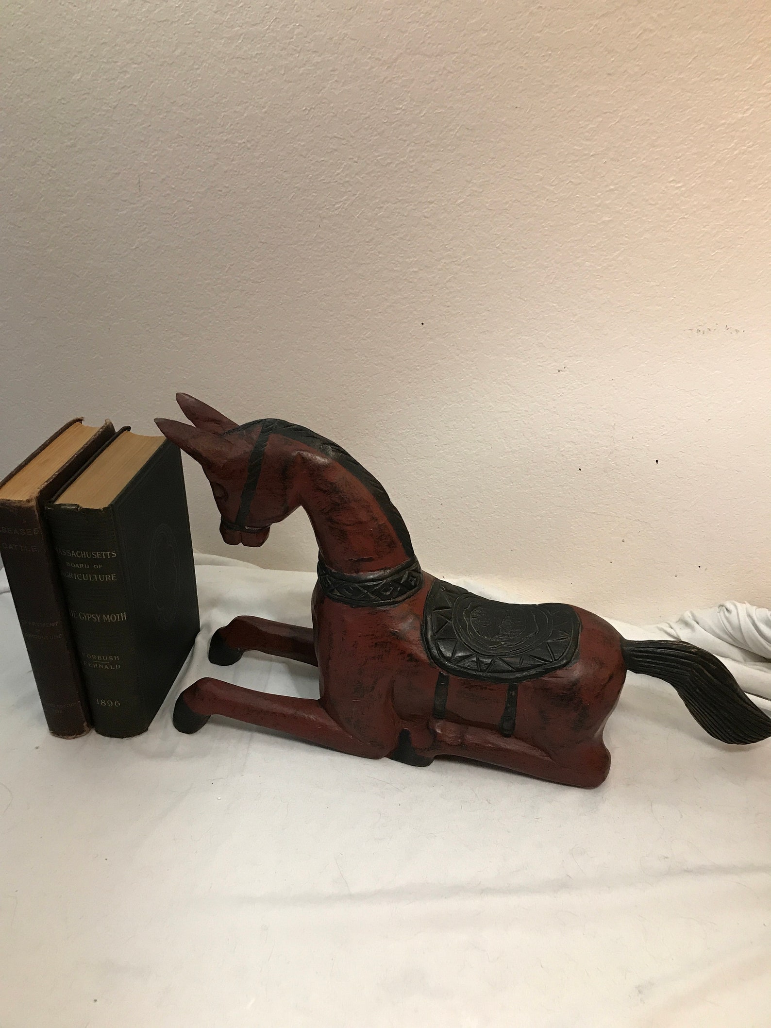 Large Carved Wood Horse Statue Etsy