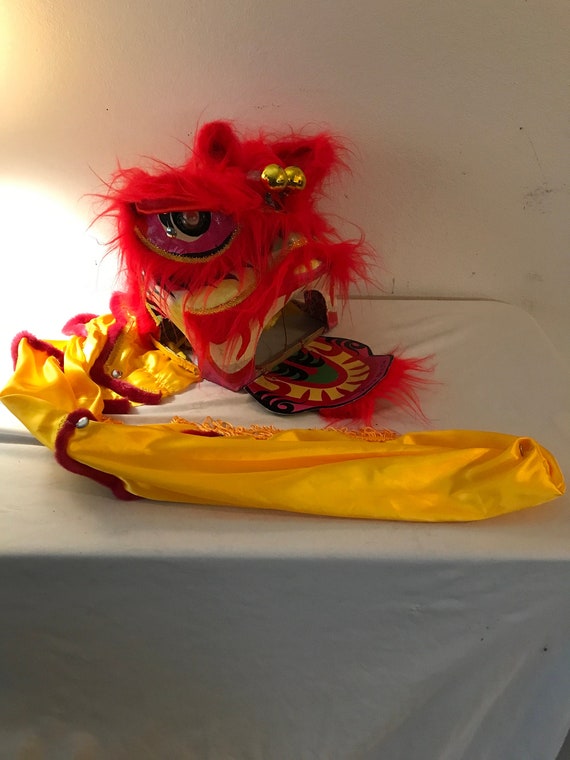 Paper Mache Light Up Asian Dragon Mask Etsy