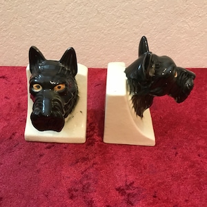 Vintage Scottie Dog Bookends Mid Century Home Decor
