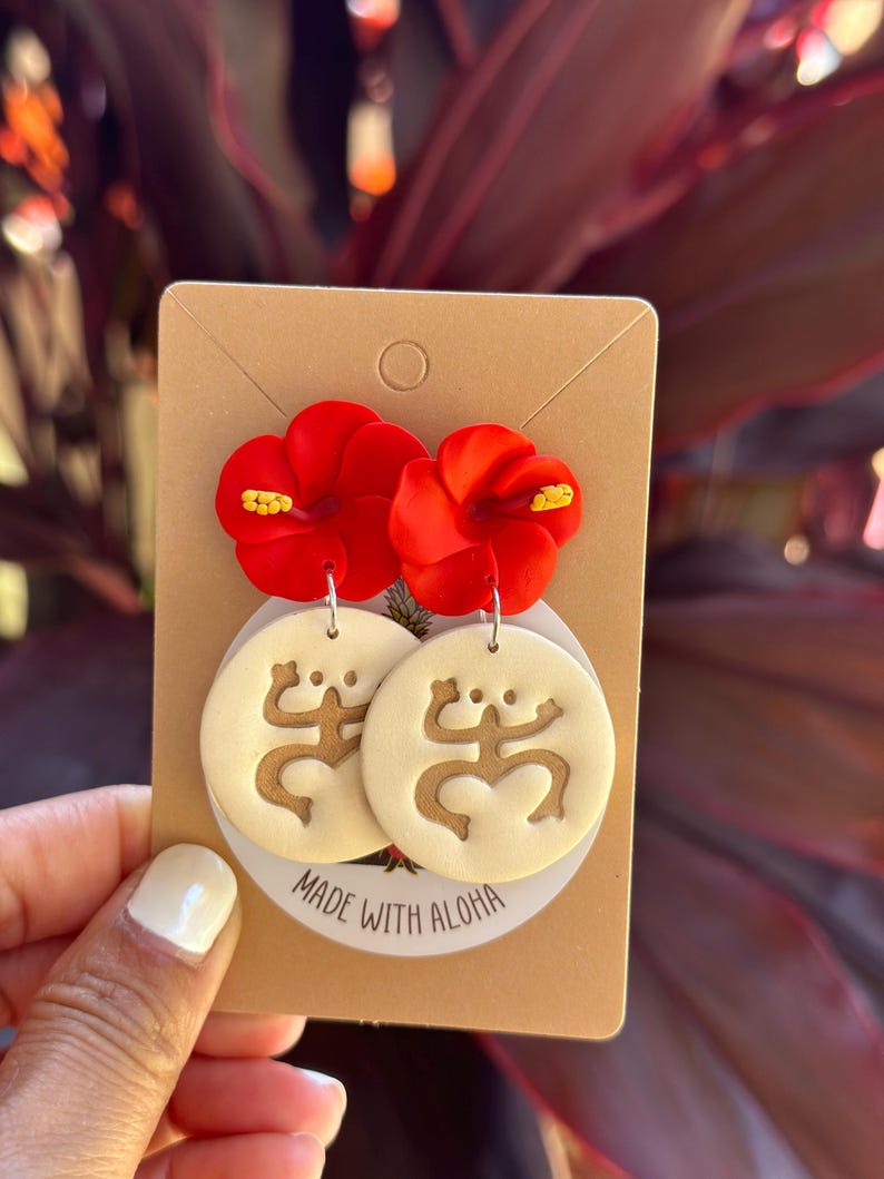 Wepa! Hibiscus Polymer Clay Earrings: Puerto Rican Pride. Bad Bunny. Puerto Rico. image 9