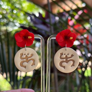Wepa! Hibiscus Polymer Clay Earrings: Puerto Rican Pride. Bad Bunny. Puerto Rico. image 10