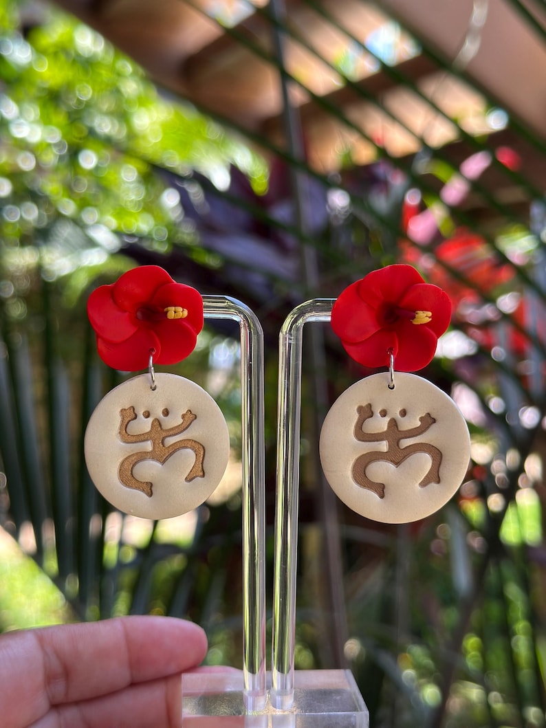 Wepa! Hibiscus Polymer Clay Earrings: Puerto Rican Pride. Bad Bunny. Puerto Rico. image 10