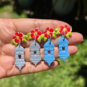 El Morro- Flor Maga -Puerto Rico-Statement Earrings. Minimalist Earrings. Handmade gift. Lightweight. Hypoallergenic.  Fashion.