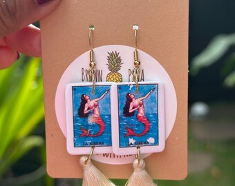 Lotería Game Earrings: Mexican Folk Art Polymer Clay Earrings