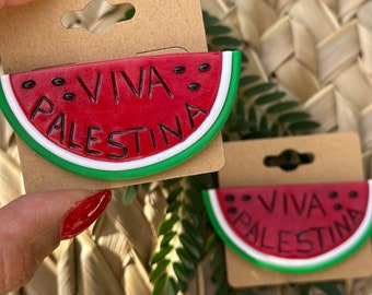 Viva Watermelon Pins -Artisan Crafted  Necklace. Statement Earrings. Handmade. Lightweight. Hypoallergenic. Fashionable