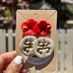 Wepa! Hibiscus Polymer Clay Earrings: Puerto Rican Pride. Bad Bunny. Puerto Rico. image 8