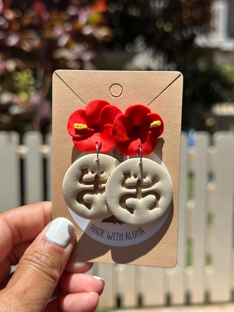 Wepa! Hibiscus Polymer Clay Earrings: Puerto Rican Pride. Bad Bunny. Puerto Rico. image 8