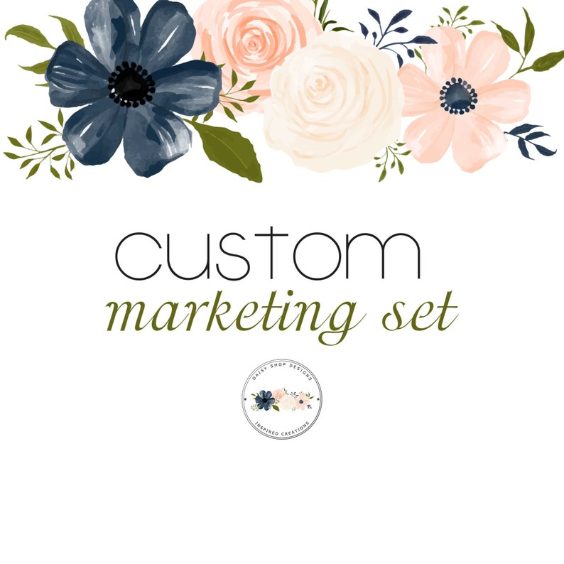 Custom Order Marketing Set OOAK Marketing Package Exclusive Set For Small Crafty Business Owners Matching Printable Items Branding Set image 1