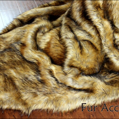 Plush Faux Fur Throw Blanket Bedspread Luxury Pieced Strip Etsy