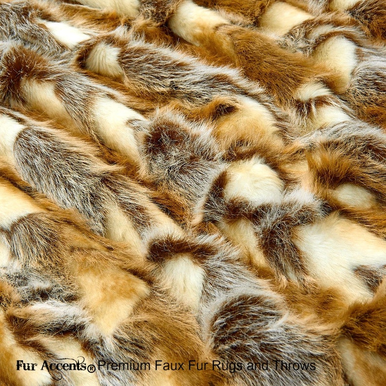 Luxurious Arctic Fox Faux Fur Throw Blanket Brown and Ivory Etsy