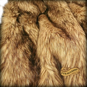 FUR ACCENTS Faux Fur Bedspread / Light Brown Coyote Fur / Throw Blanket ...