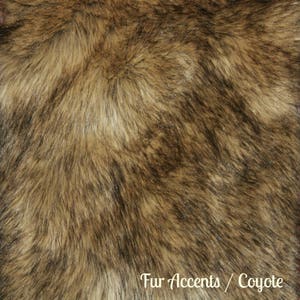 Plush Faux Fur Bedspread Comforter Throw Blanket Coyote Brown Shag Soft Minky Cuddle Fur Lining Fur Accents Original Designs USA image 2