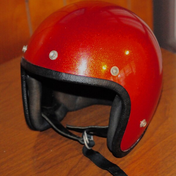 Vintage Original Metal Flake Retro Motorcycle Helmet
