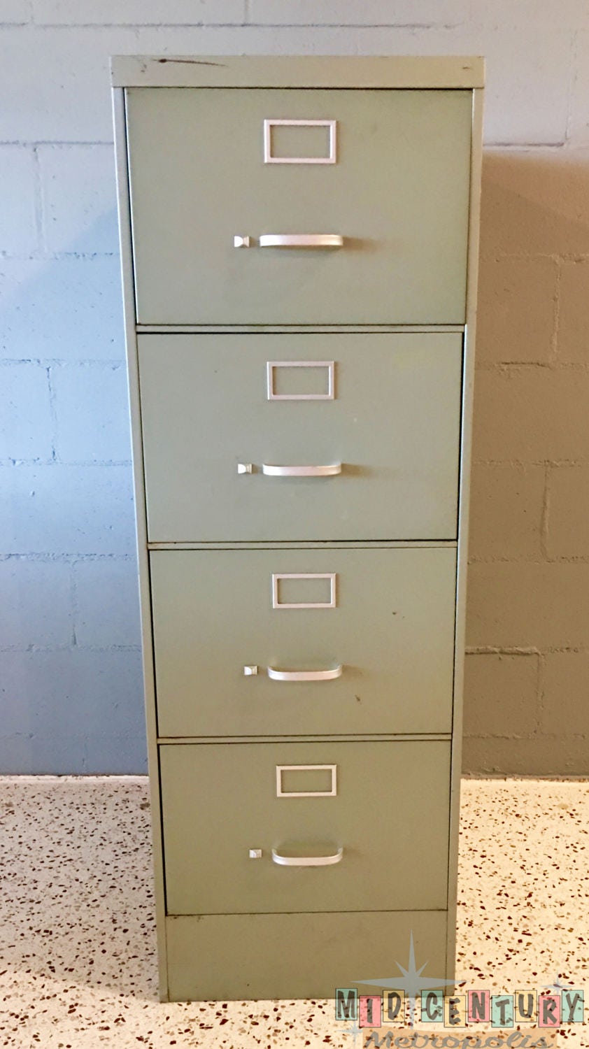 Vintage Industrial Steelcase File Cabinet Etsy