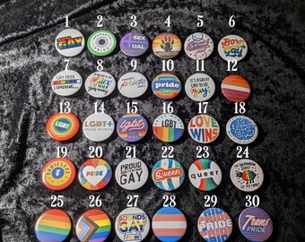 Single LGBT+ Pride Buttons Flair