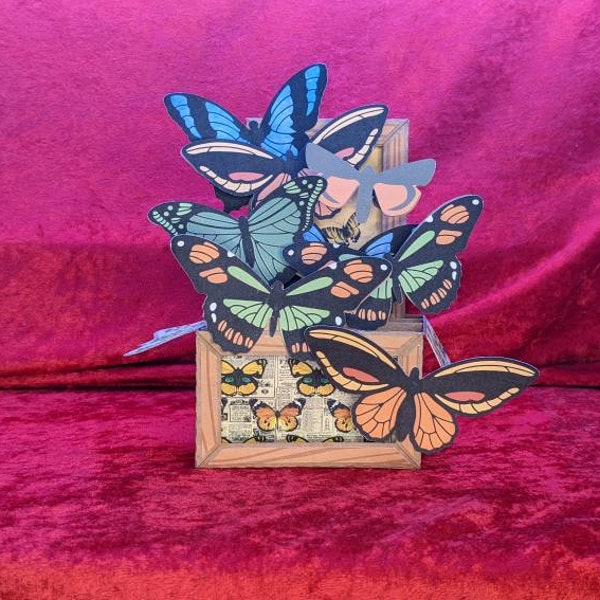 Butterfly Box Card Etsy