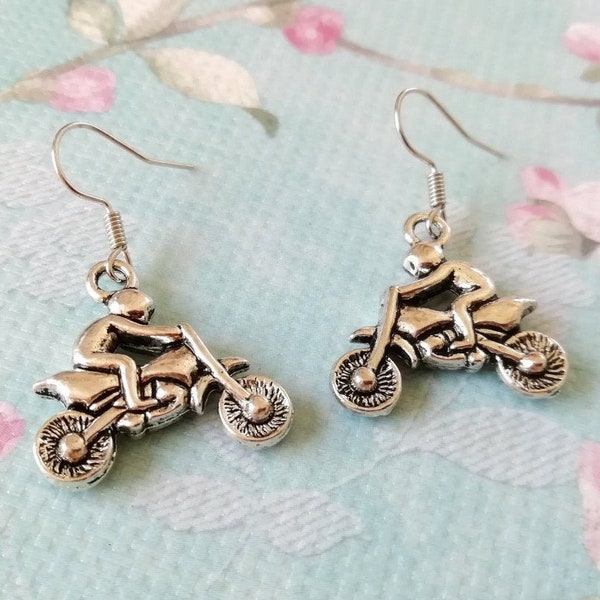 Motocross Earrings - Motocross Mom - Motocross Gifts - Moto Mom Gift - Motocross Jewelry - Motocross Necklace - Dirt Bike