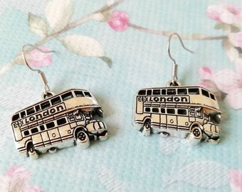London Bus Earrings - London Jewelry - Bus Driver Earrings - Bus Jewelry - Travelling Jewelry - Nickel Free Earrings